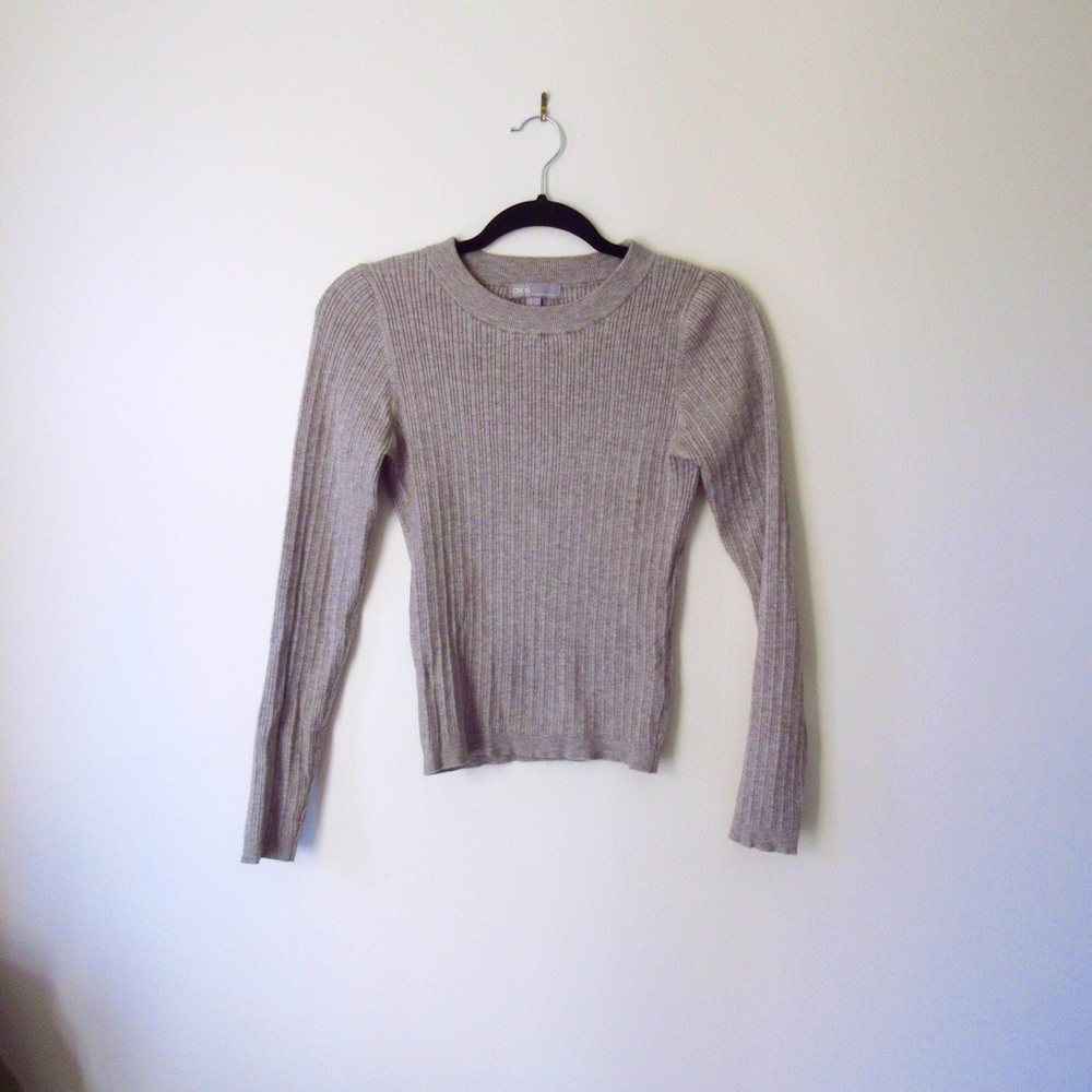 ASOS Ribbed Crewneck Grey Sweater